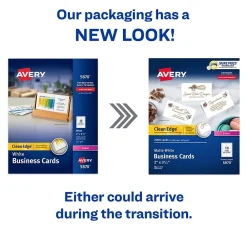 Business Cards*Avery Clean Edge Business Cards, 2" x 3 1/2", Matte White, 2000 Per Pack (5870)