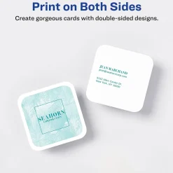 Business Cards*Avery Clean Edge Laser Square Cards with Rounded Corners, 2 1/2