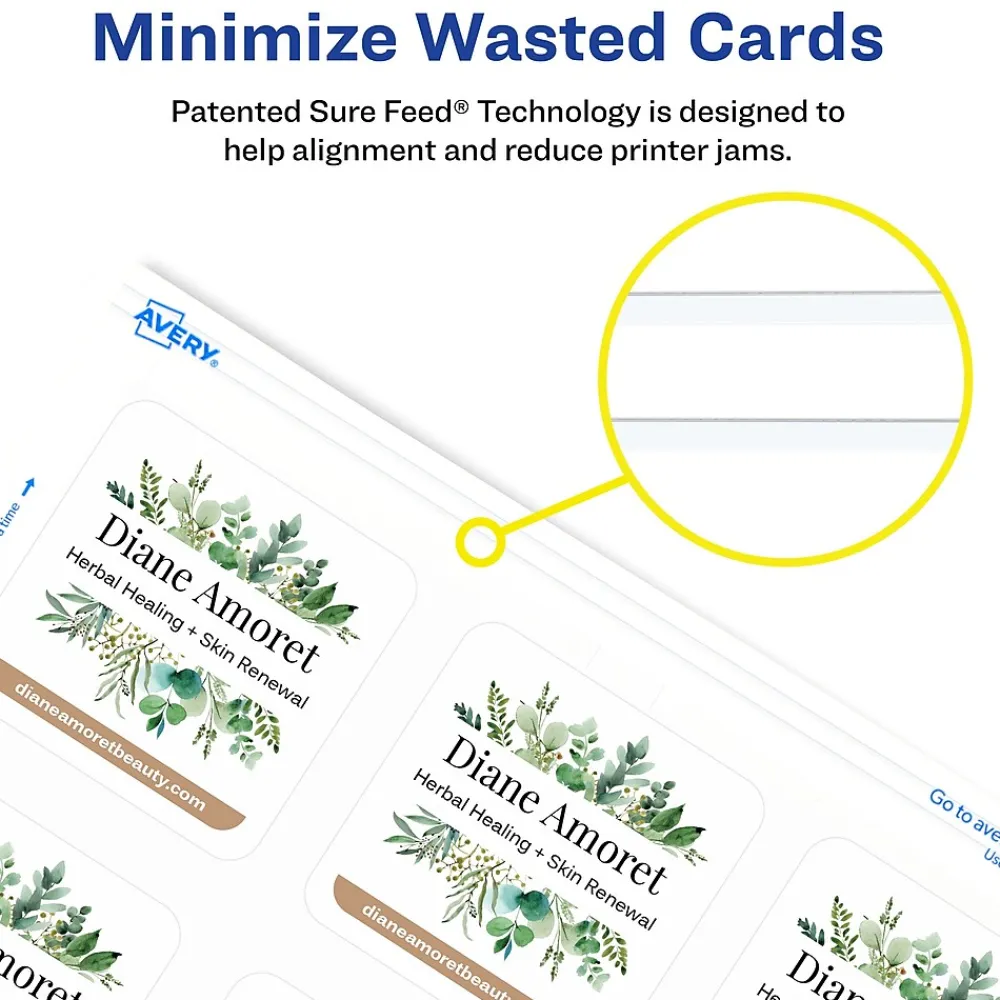 Business Cards*Avery Clean EdgeBusiness Cards, 2.5" x 2.5", White, 9 Cards/Sheet, 180 Cards/Pack (35702)