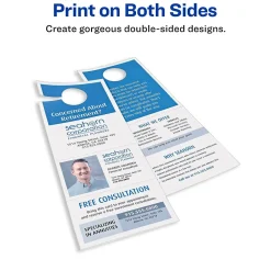 Business Cards*Avery Printable Door Hangers with Tear-Away Cards, 4 1/4