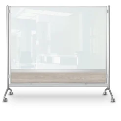 Dry Erase*Balt D.O.C. Glass Room Divider, Silver Aluminum Frame, 58