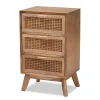 Storage Cabinets*Baxton Studio Baden 26" High 3-Drawer Nightstand, Natural Brown and Walnut Brown (201-12259-HiT)
