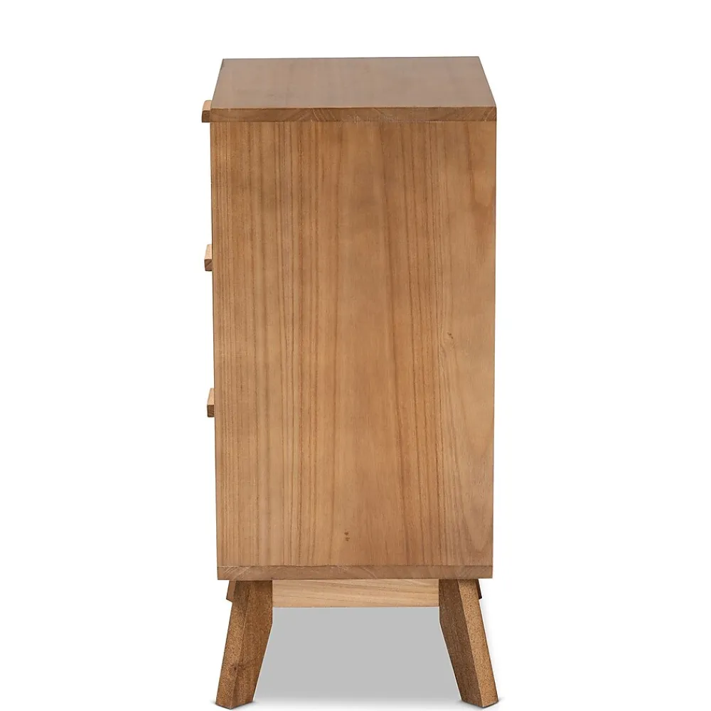 Storage Cabinets*Baxton Studio Baden 26" High 3-Drawer Nightstand, Natural Brown and Walnut Brown (201-12259-HiT)