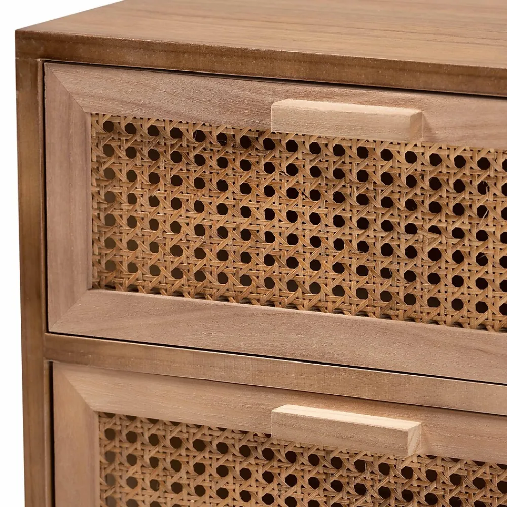 Storage Cabinets*Baxton Studio Baden 26" High 3-Drawer Nightstand, Natural Brown and Walnut Brown (201-12259-HiT)