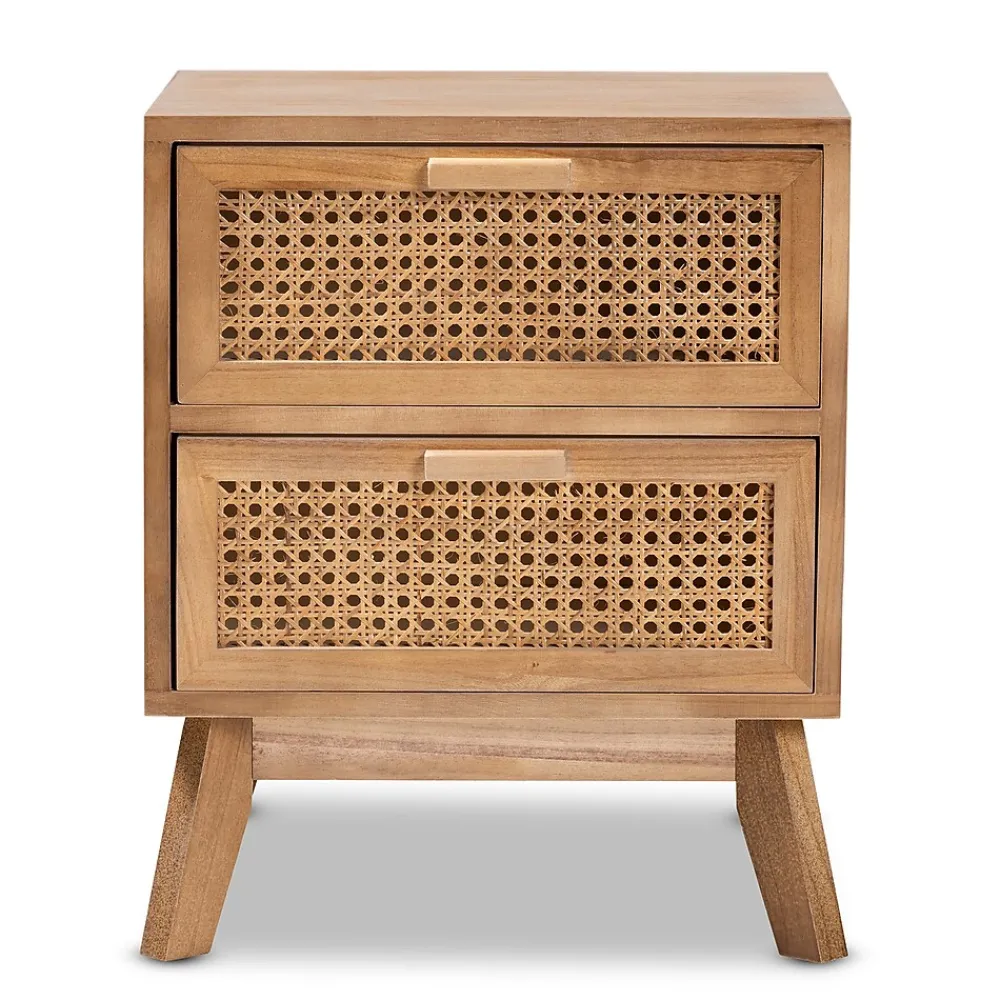 Storage Cabinets*Baxton Studio Baden 19.7" High 2-Drawer Nightstand, Natural Brown and Walnut Brown (201-12260-HiT)