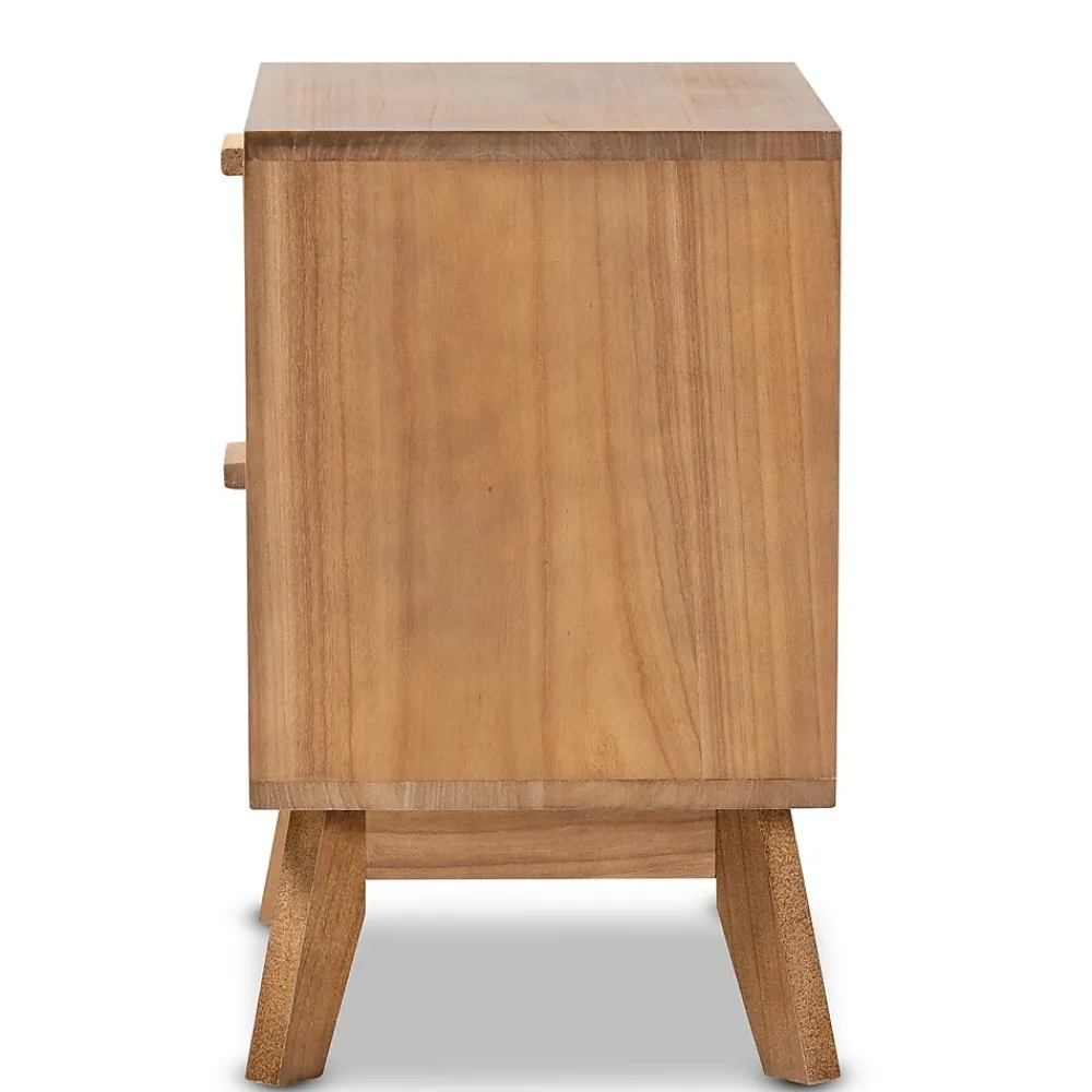 Storage Cabinets*Baxton Studio Baden 19.7" High 2-Drawer Nightstand, Natural Brown and Walnut Brown (201-12260-HiT)
