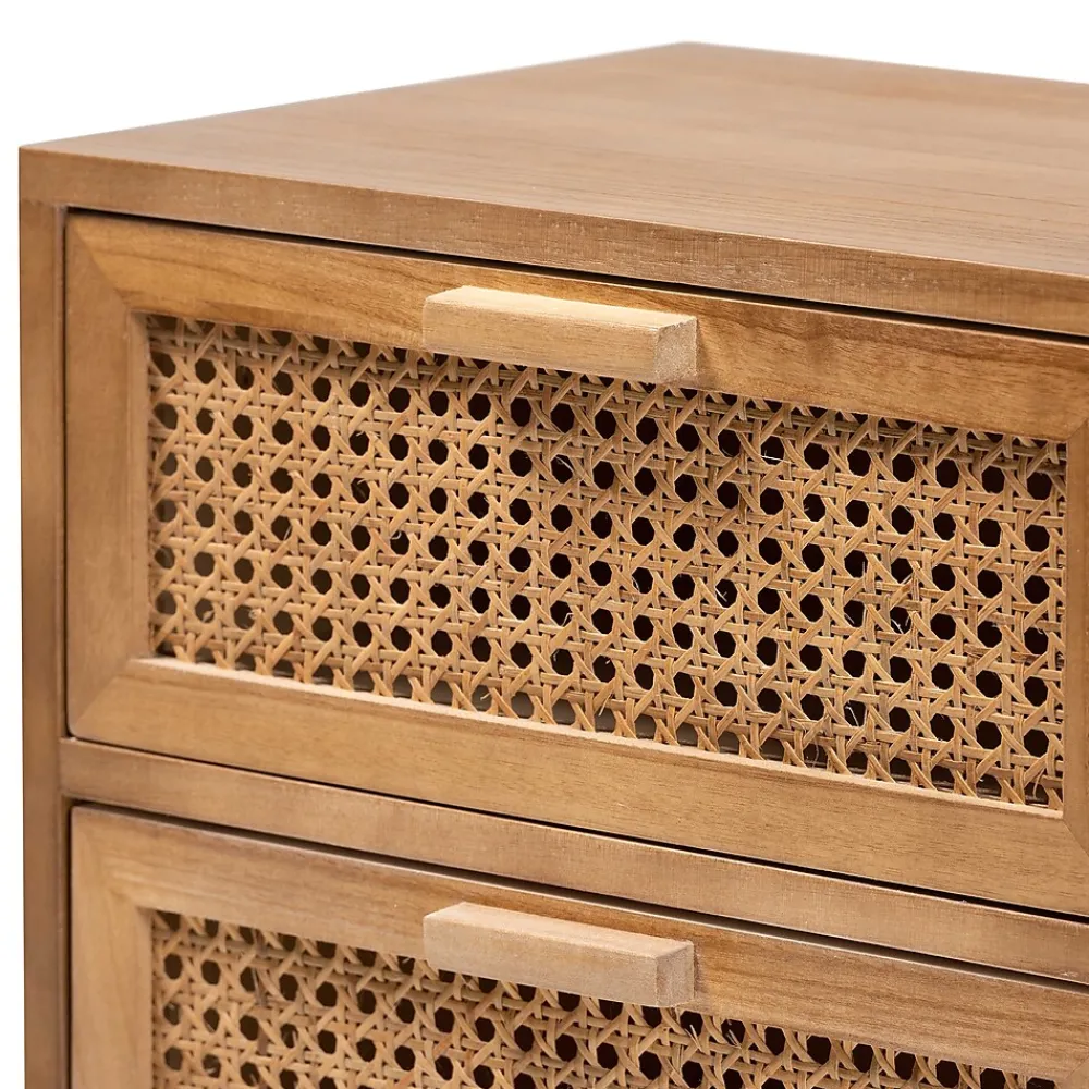 Storage Cabinets*Baxton Studio Baden 19.7" High 2-Drawer Nightstand, Natural Brown and Walnut Brown (201-12260-HiT)