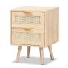 Storage Cabinets*Baxton Studio Baird 21.7" High 2-Drawer Nightstand, Oak Brown (176-11249-HiT)