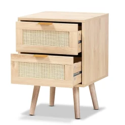 Storage Cabinets*Baxton Studio Baird 21.7" High 2-Drawer Nightstand, Oak Brown (176-11249-HiT)