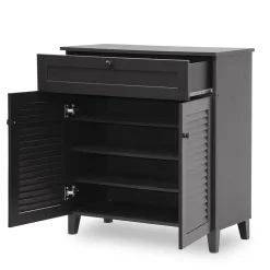 Storage Cabinets*Baxton Studio Calvin 30.75'' W x 14.63'' D Storage Cabinet, Dark Brown (5305-STPL)