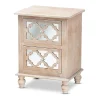 Storage Cabinets*Baxton Studio Celia 26.38" High 2-Drawer Nightstand, Natural and Mirror (162-10263-HiT)