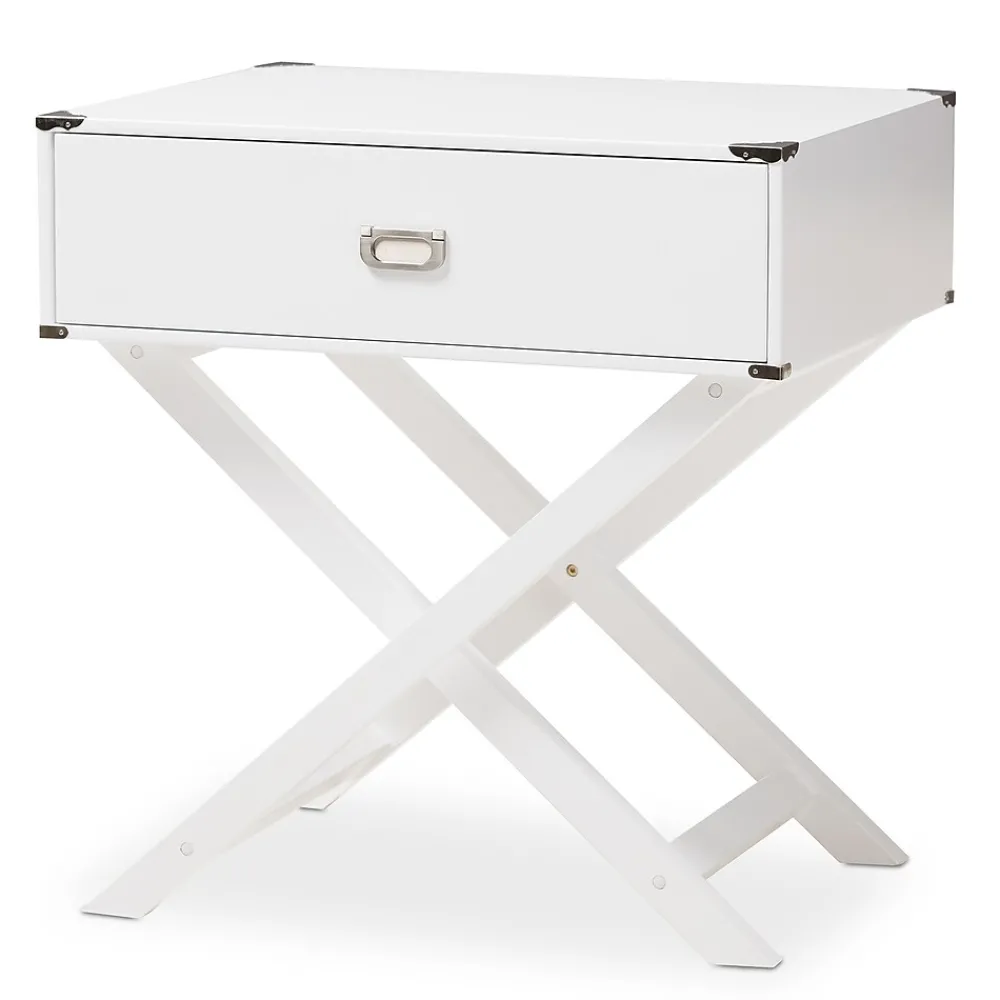 Storage Cabinets*Baxton Studio Curtice 28" High Nightstand, White (2633-7629-STPL)