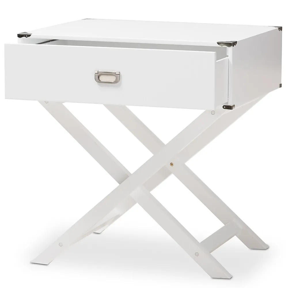 Storage Cabinets*Baxton Studio Curtice 28" High Nightstand, White (2633-7629-STPL)