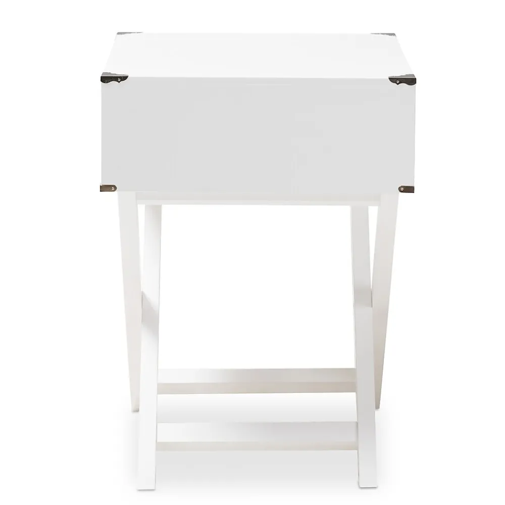 Storage Cabinets*Baxton Studio Curtice 28" High Nightstand, White (2633-7629-STPL)