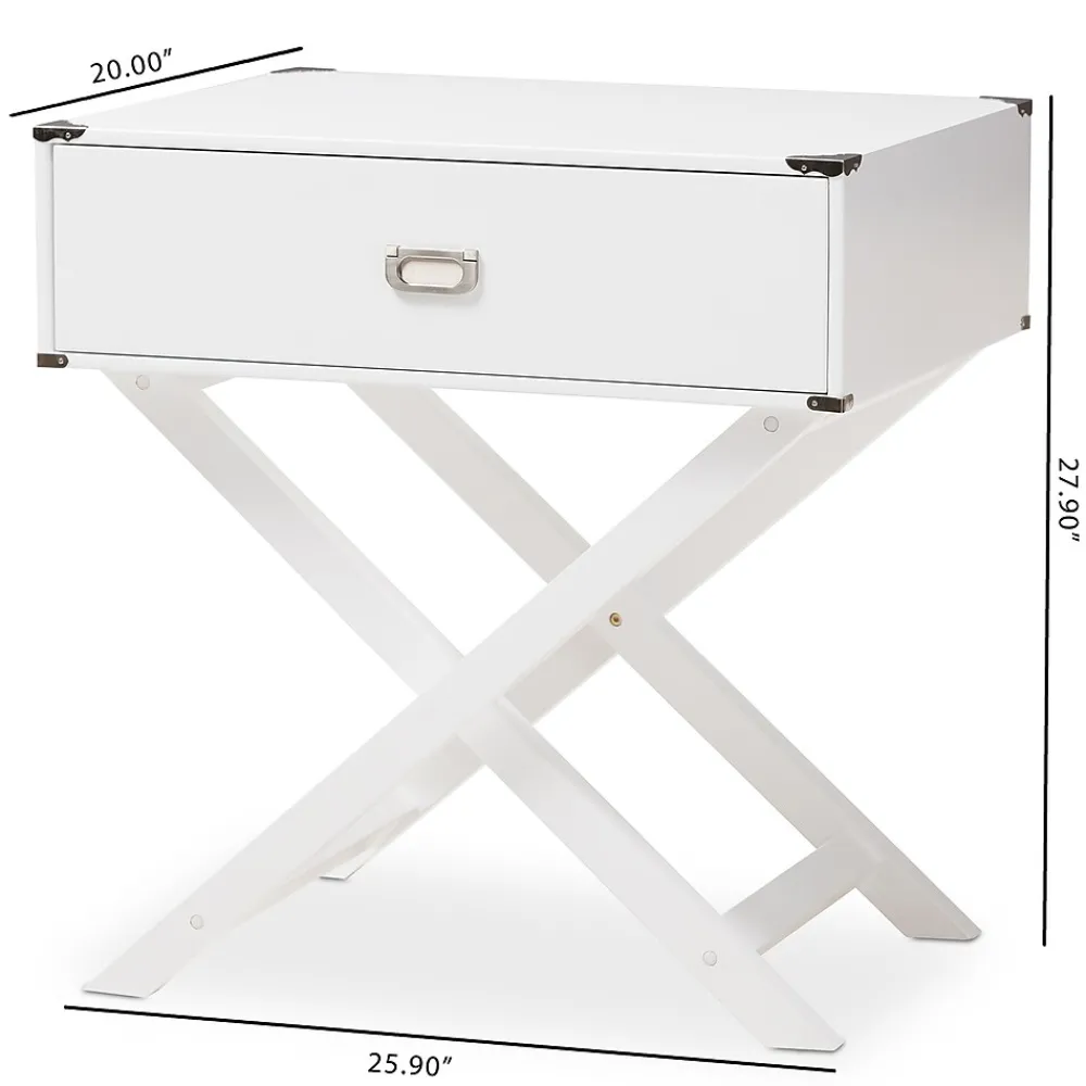 Storage Cabinets*Baxton Studio Curtice 28" High Nightstand, White (2633-7629-STPL)