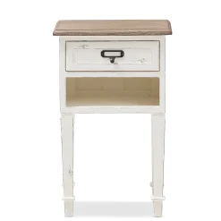 Storage Cabinets*Baxton Studio Dauphine 26" High 1-Drawer Nightstand, White (2633-7575-STPL)
