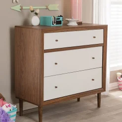 Storage Cabinets*Baxton Studio Harlow 35.14'' W x 16.3'' D Storage Cabinet, Brown and White (6782-STPL)