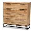 Storage Cabinets*Baxton Studio Reid 38.98" High 4-Drawer Dresser, Oak and Black (162-10296-HiT)