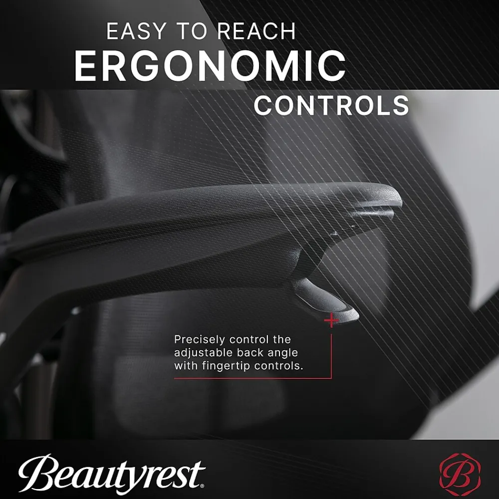 Ergonomic Chairs*Beautyrest ErgoMax Ergonomic Mesh Swivel Task Chair, (60078-BLK) Black