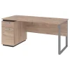 Office Desks*bestar Aquarius 66" Desk with Single Pedestal, Rustic Brown/Graphite (114400-000009)