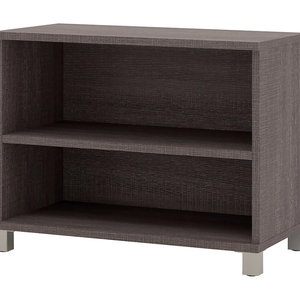 Storage Cabinets*bestar ® Pro-Linea 28" Laminate 2-Shelf Bookcase, Bark Grey (120160-1147)