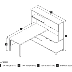 L-Desks*bestar Pro-Linea 71