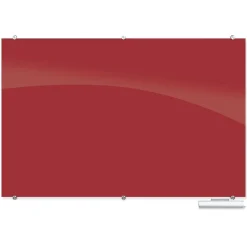 Dry Erase*Best-Rite Visionary Colors Magnetic Glass Dry Erase Whiteboard 47.24" x 70.87" Red (83845-Red)