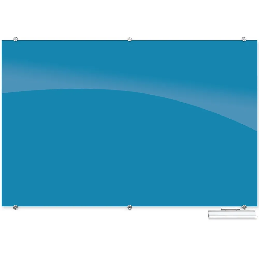 Dry Erase*Best-Rite Visionary Colors Magnetic Glass Dry Erase Whiteboard 47.24" x 70.87" Blue (83845-Blue)
