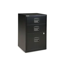 File Cabinets*Bisley 3-Drawer Vertical File Cabinet, Locking, Letter, Black, 15.75"D (FILE3-BK DISP)