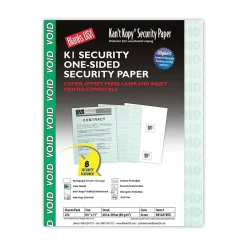 Security & Carbon*Blanks USA Kan't Kopy 8.5" x 11" Security Paper, 60 lbs., Green, 250 Sheets/Pack (KK12A1VGR)