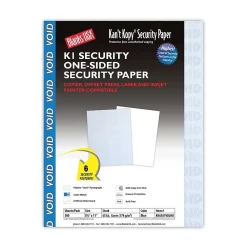 Security & Carbon*Blanks USA Kan't Kopy 8.5" x 11" Security Paper, 60 lbs., Blue, 500 Sheets/Ream (KK65A1VBLNB)
