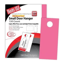 Business Cards*Blanke Blanks/USA® 3.67" x 8 1/2" 65 lbs. Digital Timberline Cover Door Hanger, Plasma Pink, 50/Pack