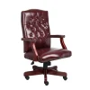Office Chairs*Boss Office Products Boss Classic Vinyl Executive Oxblood Chair, Burgundy/Mahogany Finish Frame (B905-BY)