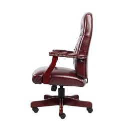 Office Chairs*Boss Office Products Boss Classic Vinyl Executive Oxblood Chair, Burgundy/Mahogany Finish Frame (B905-BY)