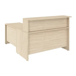 L-Desks*Bush Business Furniture Arrive 60"W L Shaped Reception Desk with Shelf, (ARV003NE) Natural Elm