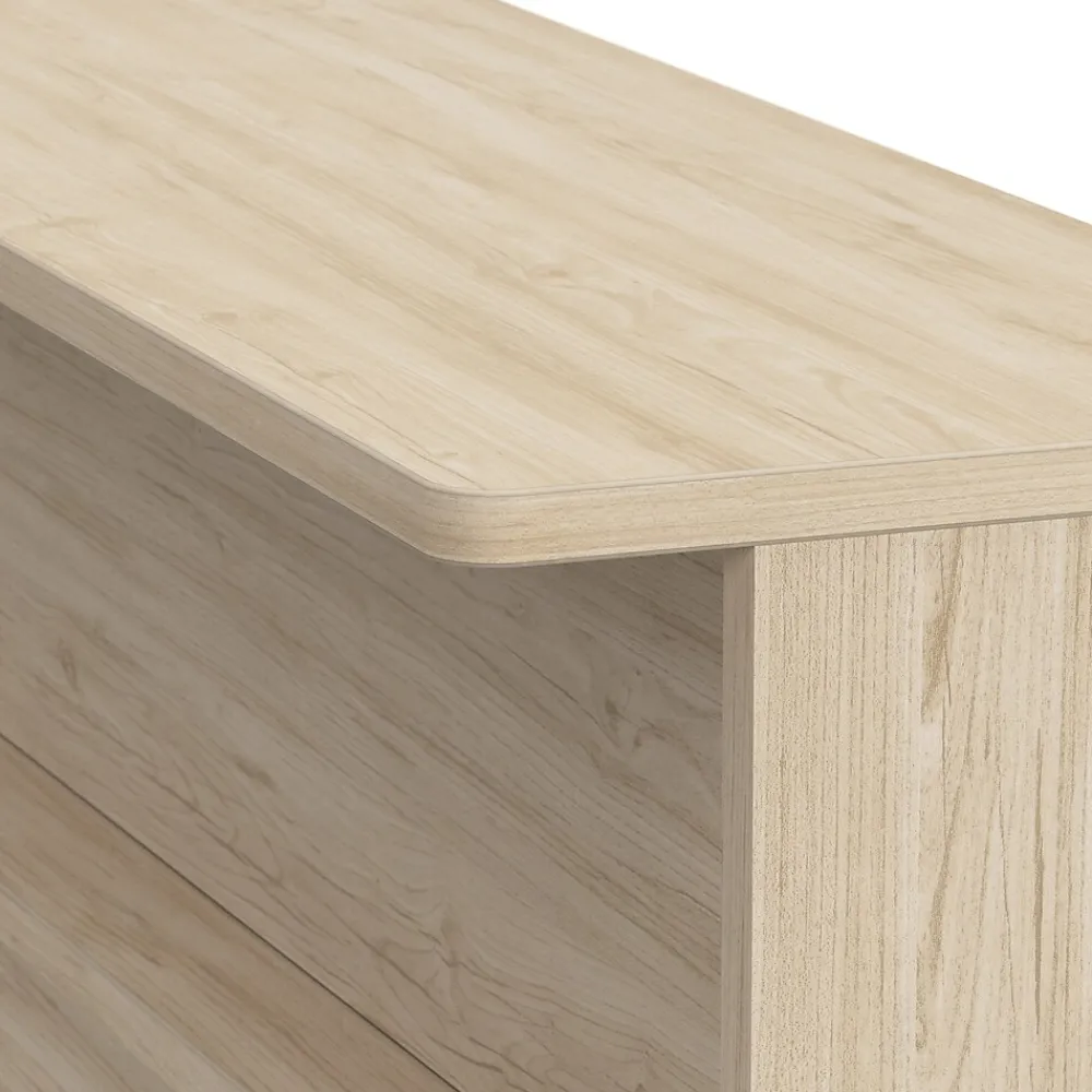 L-Desks*Bush Business Furniture Arrive 60"W L Shaped Reception Desk with Shelf, (ARV003NE) Natural Elm