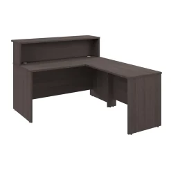 L-Desks*Bush Business Furniture Arrive 60"W L Shaped Reception Desk with Shelf, (ARV003SG) Storm Gray