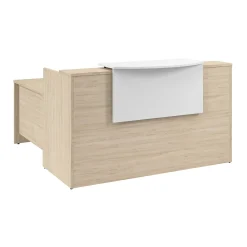 L-Desks*Bush Business Furniture Arrive 72"W L Shaped Reception Desk with Counter, (ARV009NE) Natural Elm