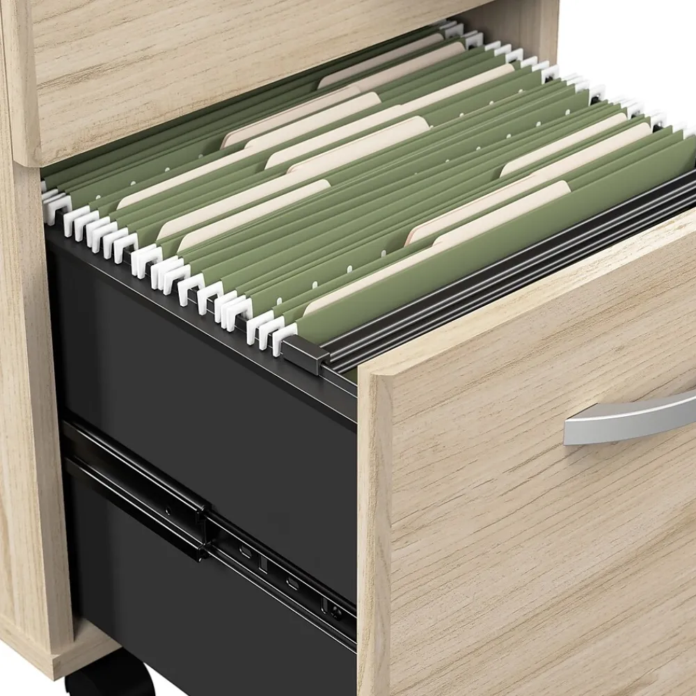 Office Desks*Bush Business Furniture Arrive 72"W L Shaped Reception Desk with Counter, (ARV009NE) Natural Elm