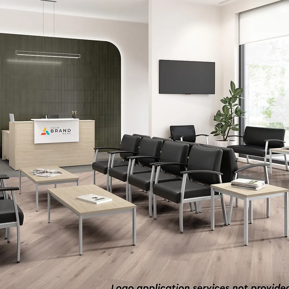 L-Desks*Bush Business Furniture Arrive 72"W L Shaped Reception Desk with Shelf, (ARV006NE) Natural Elm