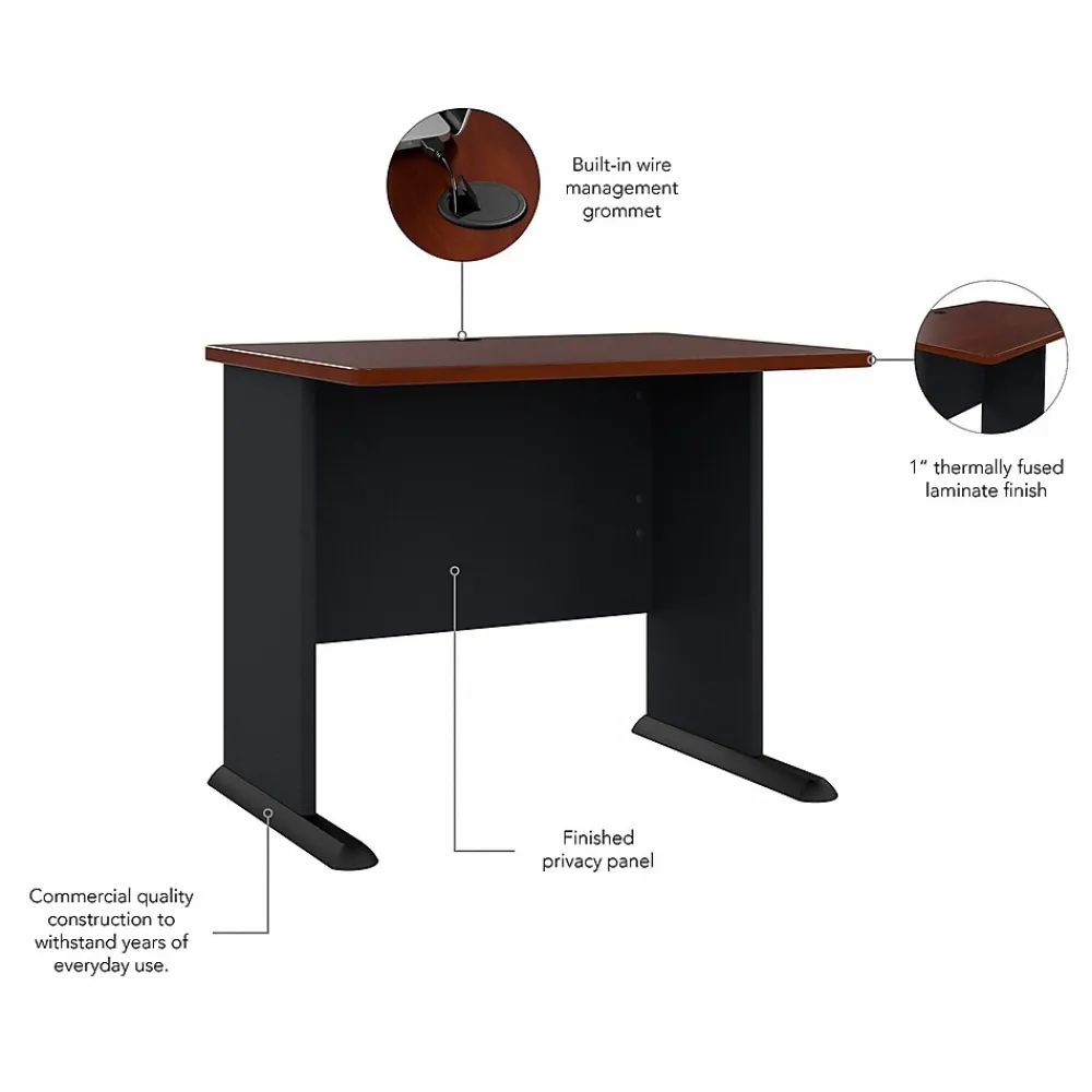 Computer Desks*Bush Business Furniture Cubix 36"W Desk, (WC90436A) Hansen Cherry/Galaxy