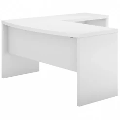 L-Desks*Bush Business Furniture Echo 60"W L Shaped Bow Front Desk, Pure White (ECH025PW)