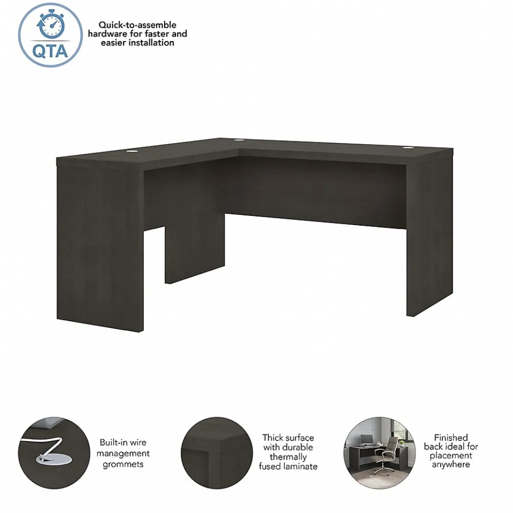 L-Desks*Bush Business Furniture Echo 60"W L Shaped Desk, Charcoal Maple (ECH026CM)
