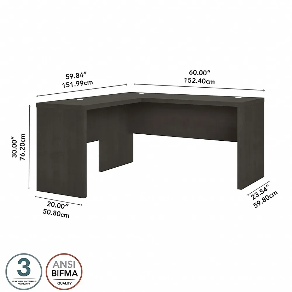 L-Desks*Bush Business Furniture Echo 60"W L Shaped Desk, Charcoal Maple (ECH026CM)