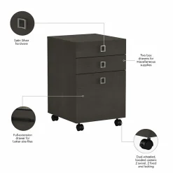 File Cabinets*Bush Business Furniture Echo 3 Drawer Mobile File Cabinet, Charcoal Maple (KI60301-03)