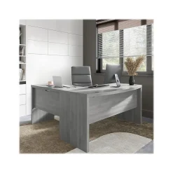 L-Desks*Bush Business Furniture Echo 60"W L Shaped Bow Front Desk, Modern Gray (ECH025MG)