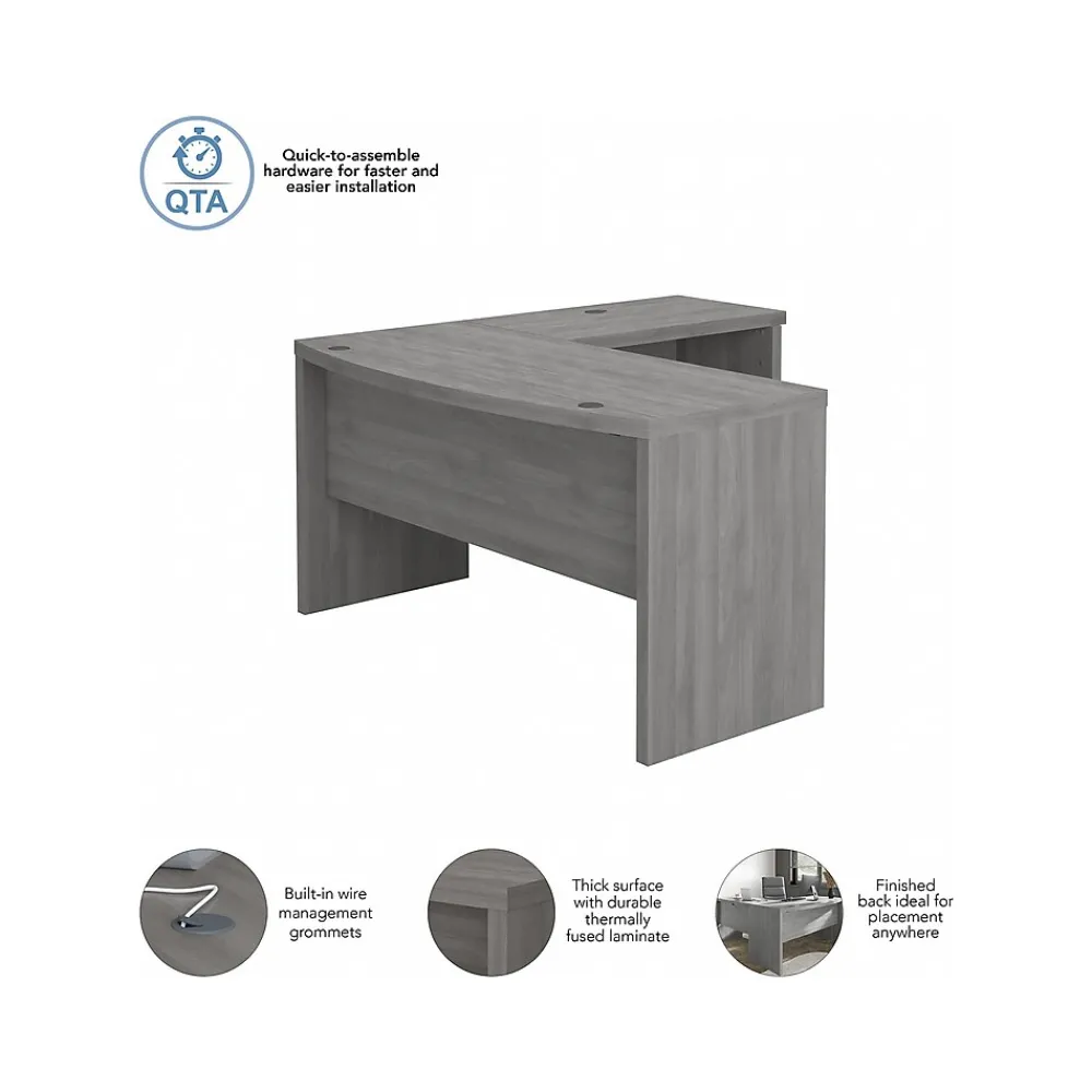 L-Desks*Bush Business Furniture Echo 60"W L Shaped Bow Front Desk, Modern Gray (ECH025MG)