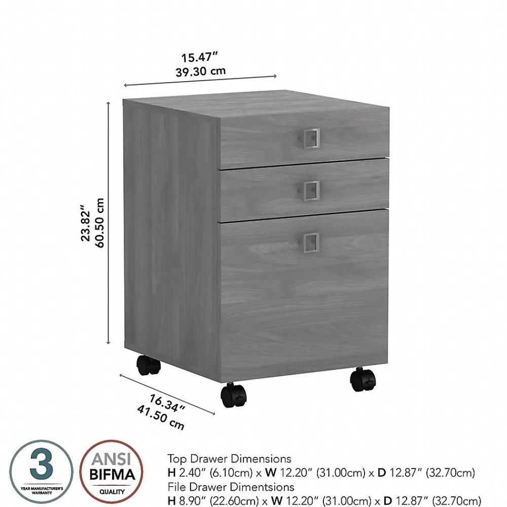 File Cabinets*Bush Business Furniture Echo 3 Drawer Mobile File Cabinet, Modern Gray (KI60401-03)