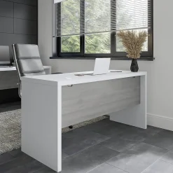 Office Desks*Bush Business Furniture Echo 60"W Credenza Desk, Pure White/Modern Gray (KI60506-03)