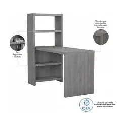 Office Desks*Bush Business Furniture Echo 56W Bookcase Desk, Modern Gray (KI60407-03)
